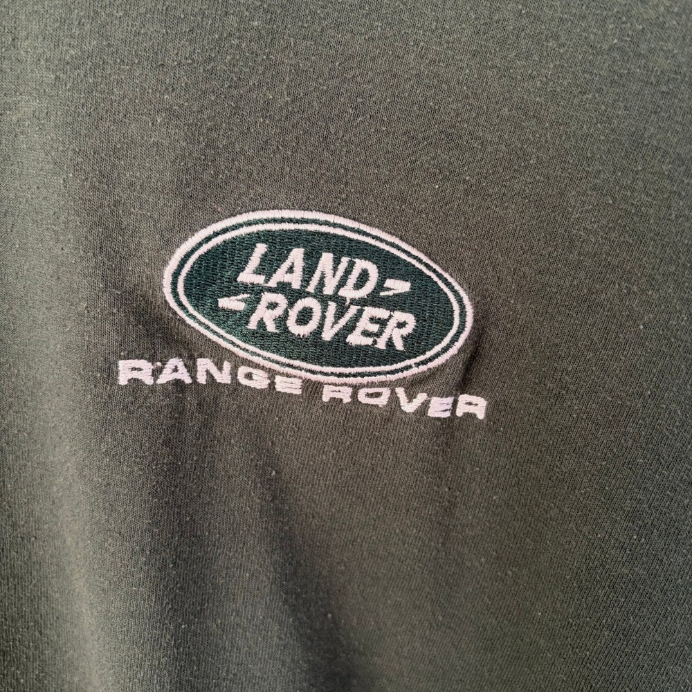 Land Rover Range Rover T Shirt Men's L Green Embroidered Logo Crew Neck Tee - Picture 3 of 7